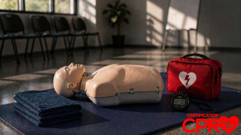 CPR training mannequin for certification in Atlanta.